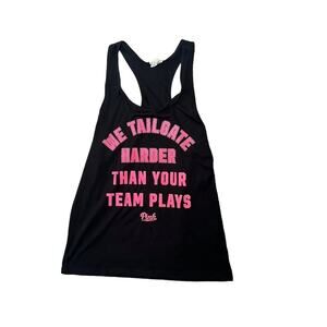 PINK Victoria's Secret Racerback Tank Top Womens XS Black Pink Athletic Gym Fit